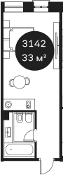 Квартира квартира, 32.72 м² в ЖК Резиденция Волна — фото 2
