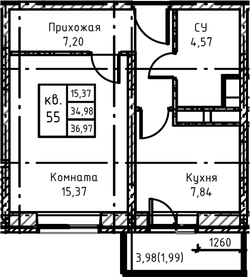 1-комн. Высокий Берег