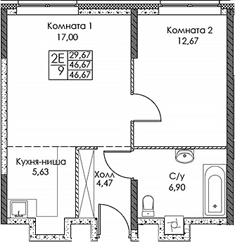 2-комн. ЭВОПАРК Сокольники