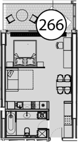 Студия, 54.7 м², 7/9 этаж, ЖК «Гостиничный комплекс Поляна Пик»