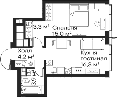 2-комн. Сити Бэй