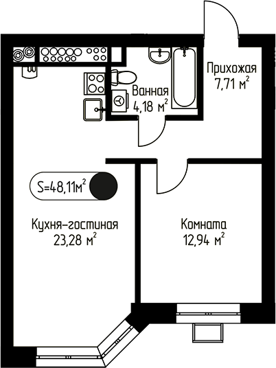 1-комн. Мечта-квартал Любовь