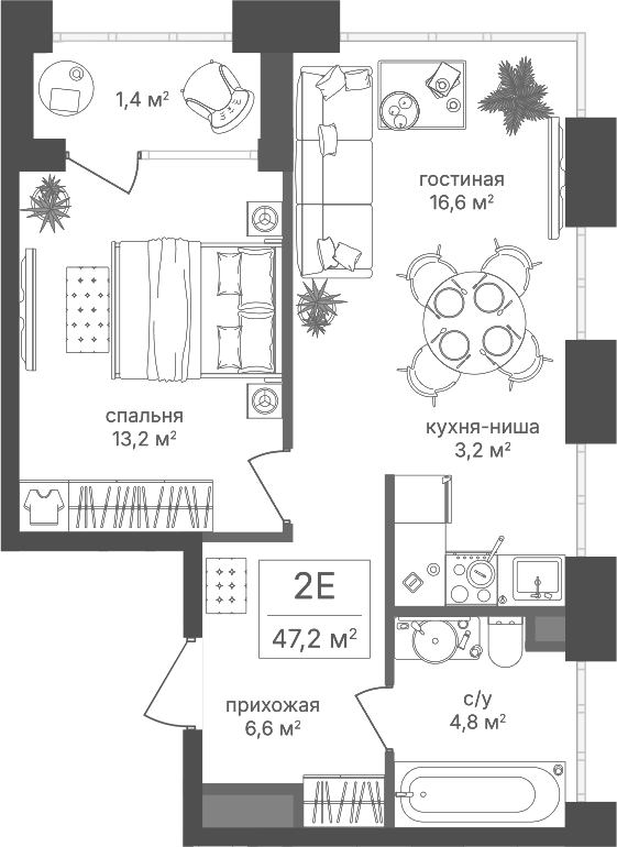 2-комн. Михалковский