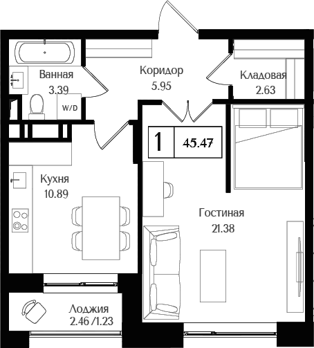 1-комн. Преображенская площадь