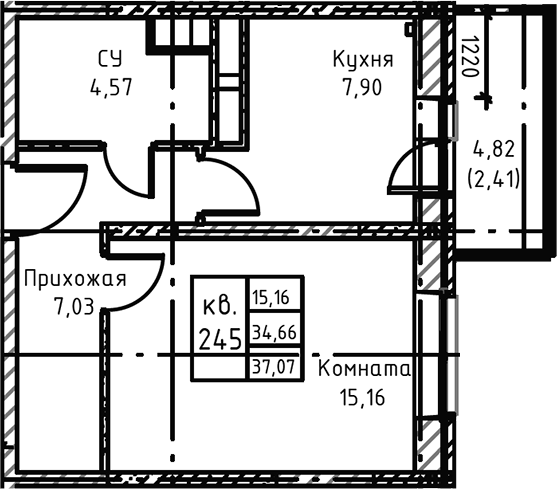 1-комн. Высокий Берег