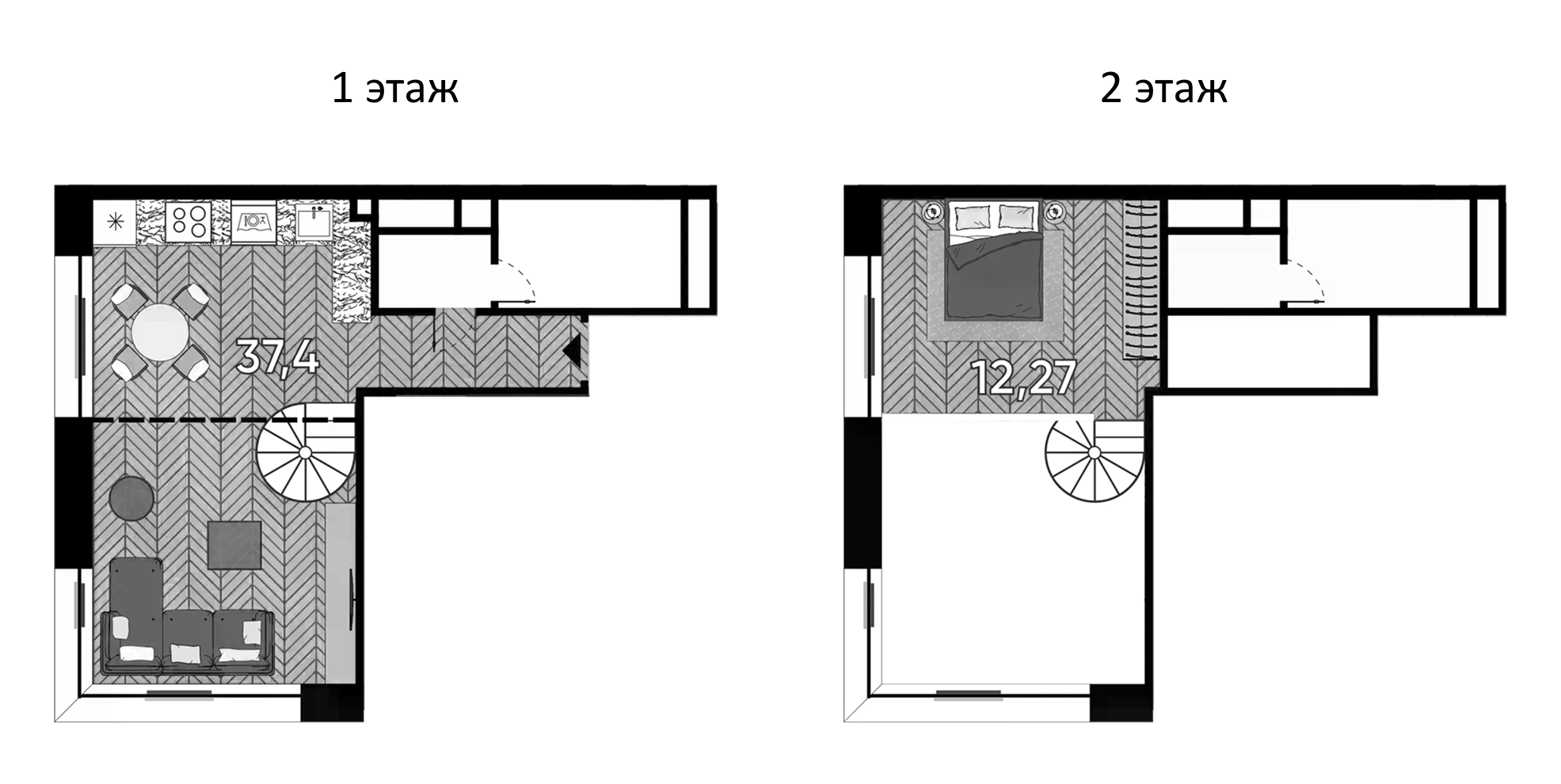 2-комн., 50.2 м², 1/23 этаж, ЖК «Зорге, 9»