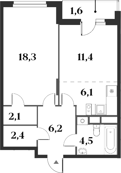 2-комн. Миниполис 8 Кленов