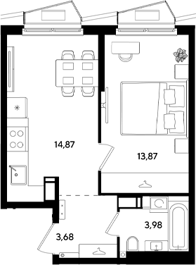 Продается 2-комн. квартира, 36.4 м²