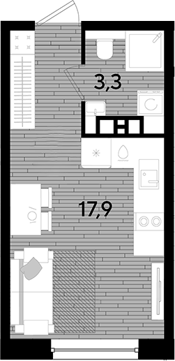 Студия квартира, 21.2 м² в ЖК DОГМА ПАРК — фото 2