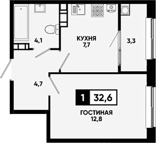 1-комн. Кварталы 17/77