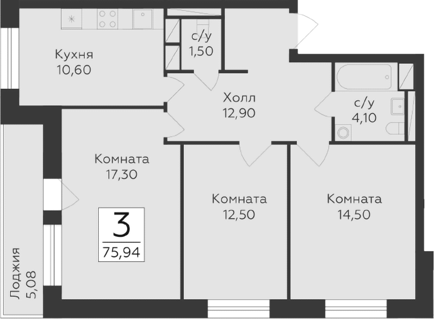 3-комн. Малаховский