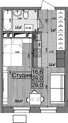 Студия Гранд Комфорт 2