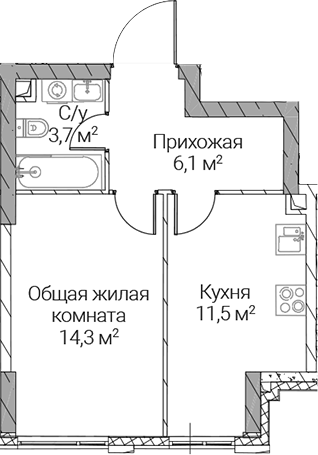 1-комн. СЕЗАР СИЛИКА