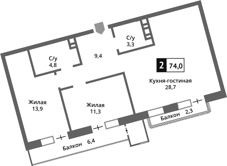 3-комн. Отрада на реке
