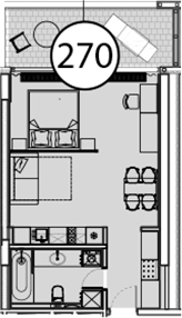 Студия, 55.5 м², 7/9 этаж, ЖК «Гостиничный комплекс Поляна Пик»