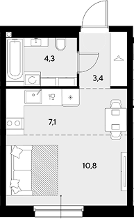 Продается 1-комн. квартира, 25.6 м²