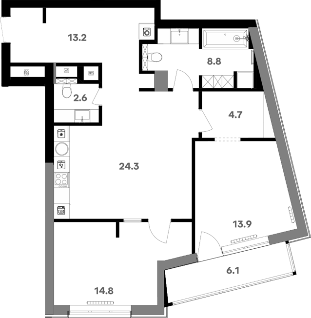 Студия, 84.37 м², 19/20 этаж, ЖК «RIVER HOUSE Щелково»