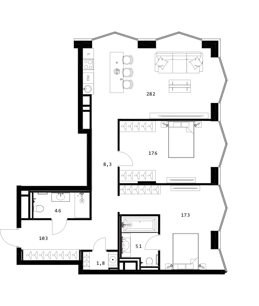 3-комн. A. Residence