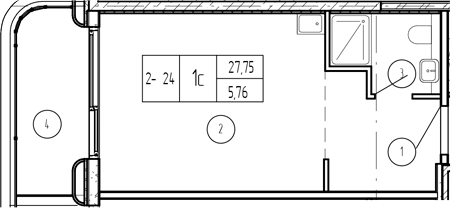 Продается 1-комн. квартира, 27.75 м²