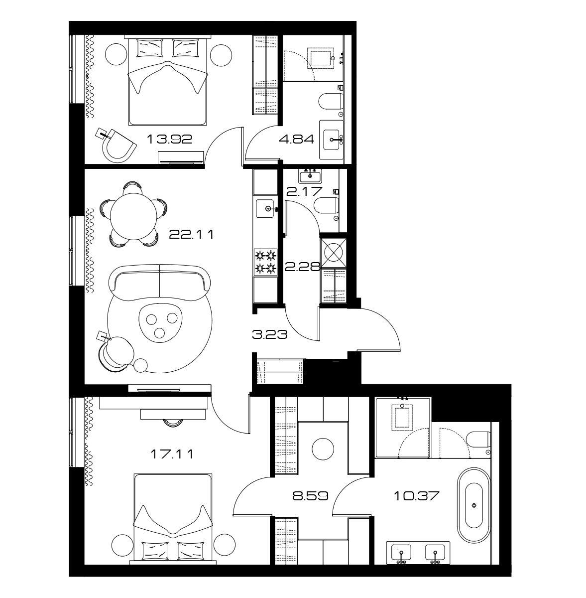 3-комн. Lunar