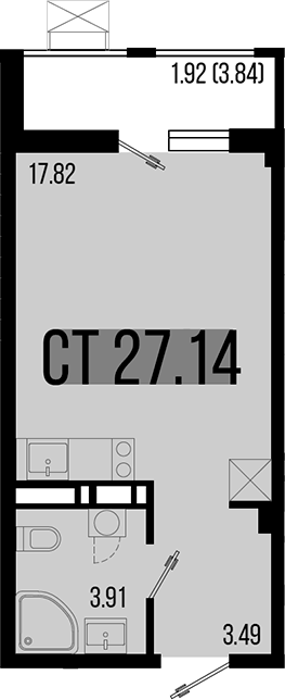 Студия квартира, 25.22 м² в ЖК Цветной бульвар — фото 2