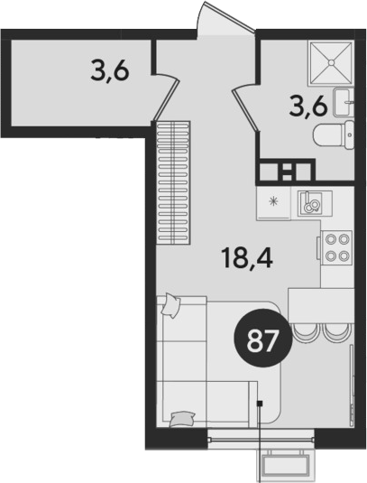 Студия квартира, 25.6 м² в ЖК Парк Победы — фото 2