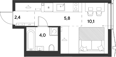 Продается 1-комн. квартира, 22.3 м²