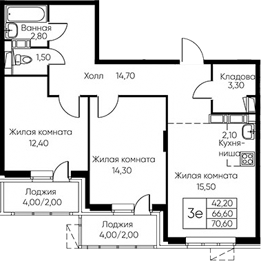 3-комн. Кашинцево
