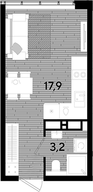 Студия квартира, 21.1 м² в ЖК DОГМА ПАРК — фото 2