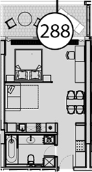 Студия, 54.7 м², 8/9 этаж, ЖК «Гостиничный комплекс Поляна Пик»