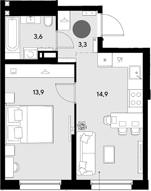 Продается 1-комн. квартира, 35.7 м²