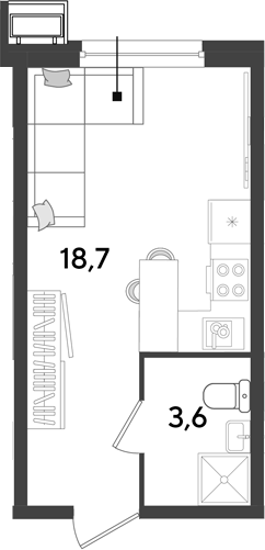 Студия квартира, 22.3 м² в ЖК Парк Победы — фото 2
