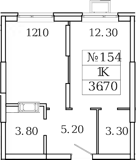 1-комн., 36.7 м², 20/20 этаж, ЖК «Видный Берег 2.0»