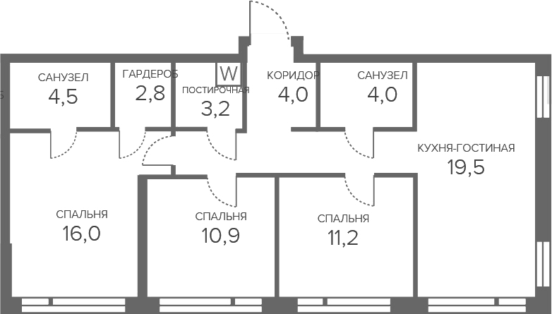 4-комн. Champine