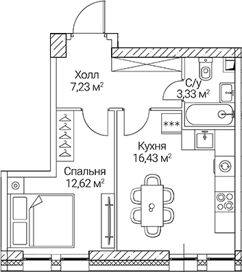1-комн. СЕЗАР СИТИ