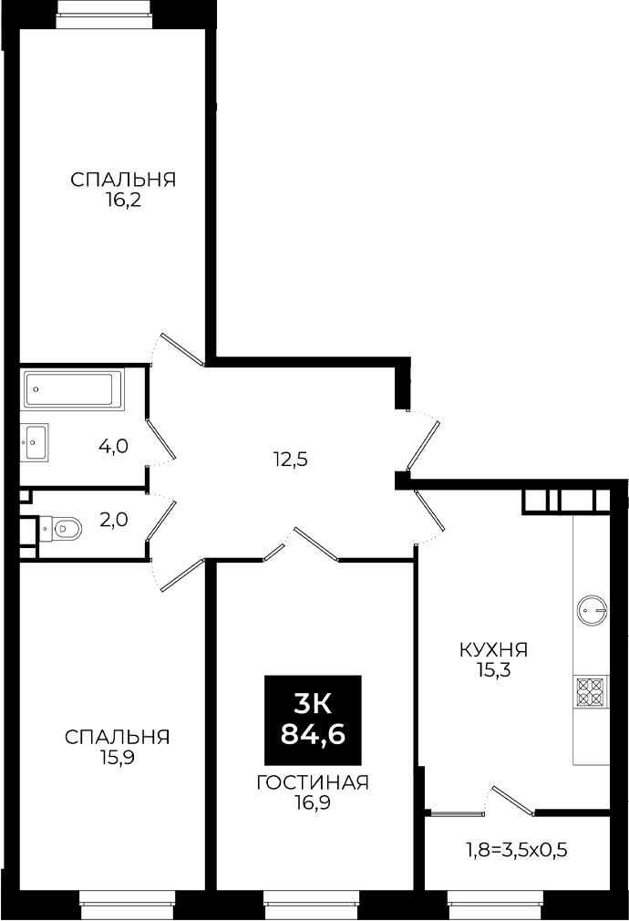 4-комн. Первый. ГК ЮгСтройИнвест