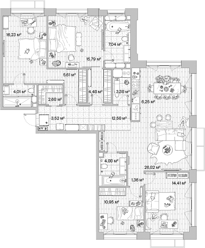 4+ комнаты, 139.99 м², 9/12 этаж, ЖК «МЫС»