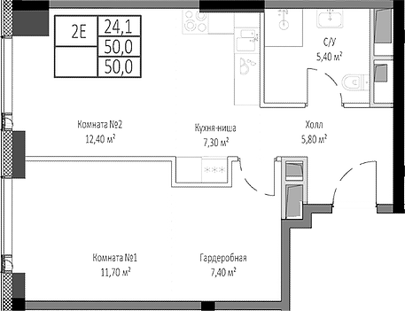 2-комн. Мираполис