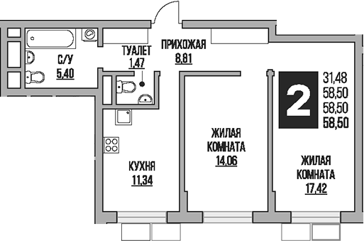 3-комн. Гранель Живописный