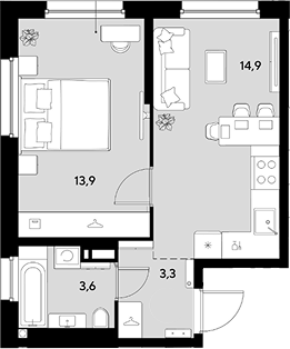 Продается 1-комн. квартира, 35.7 м²