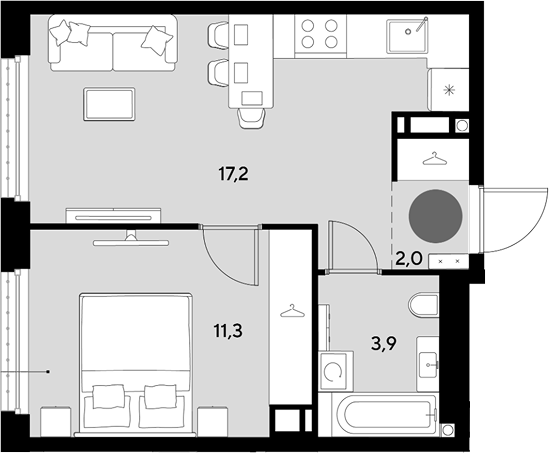 Продается 2-комн. квартира, 34.4 м²