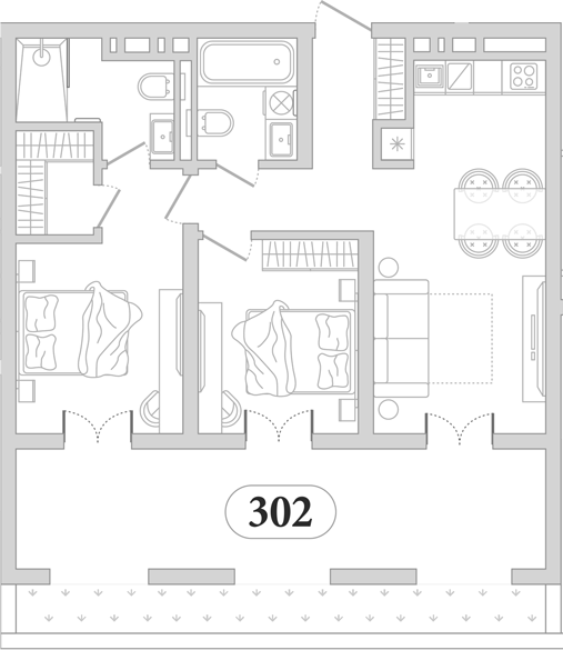 2-комн. квартира, 53.7 м² в ЖК Эден Ривьера — фото 2