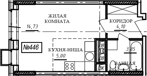 Студия, 27.7 м², 16/16 этаж, ЖК «Краснофлотский»