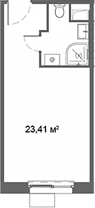 Студия, 23.41 м², 11/21 этаж, ЖК «Ситимикс»