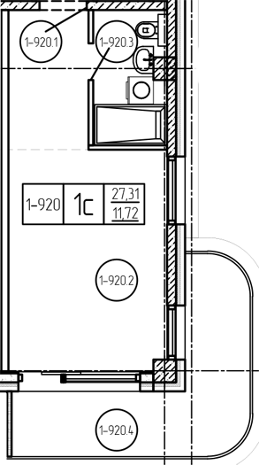 Студия квартира, 27.31 м² в ЖК Лучи — фото 2