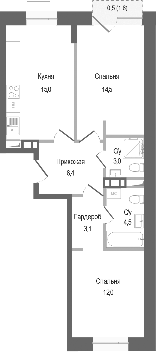 2-комн. Киноквартал