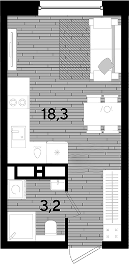 Студия квартира, 21.5 м² в ЖК DОГМА ПАРК — фото 2