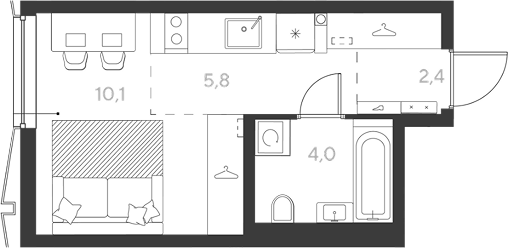 Продается 1-комн. квартира, 22.3 м²