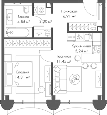 2-комн. МИРА
