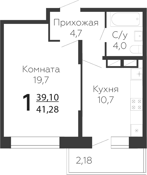 1-комн. Онегин. ГК Развитие